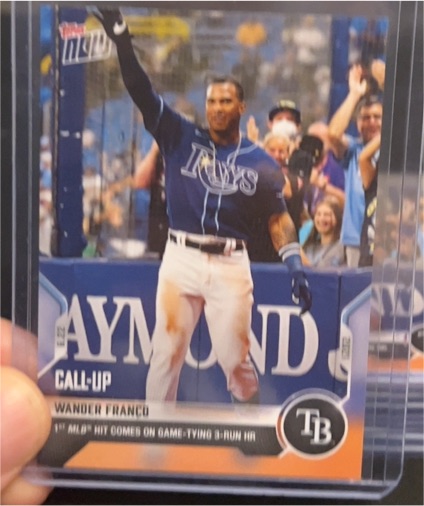 2021 Topps Now #402 Wander Franco Call-Up 1st MLB Hit Tampa Bay Rays — front