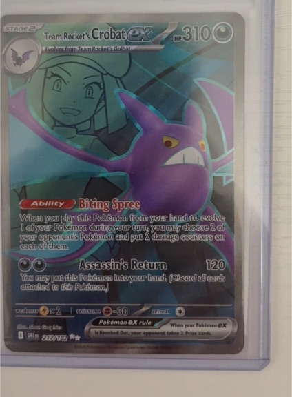 2025 Pokémon TCG Team Rocket's Crobat ex #217/182 — front