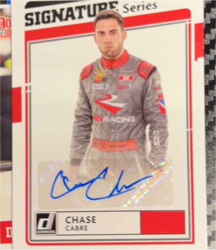 2021 Donruss Racing #SS-CC Chase Cabre Signature Series — front