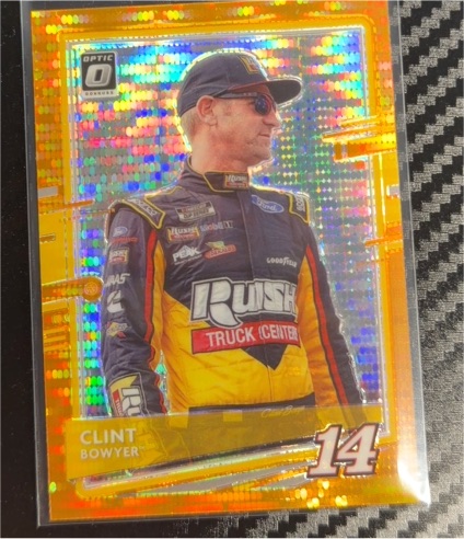 2021 Donruss Optic #21 Clint Bowyer Orange Pulsar Parallel — front