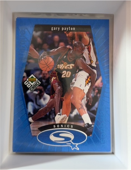 1998-99 Upper Deck UD Choice #SQ25 Gary Payton StarQuest Blue Seattle Supersonics — front