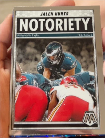2025 Panini Mosaic Notoriety #1 Jalen Hurts — front