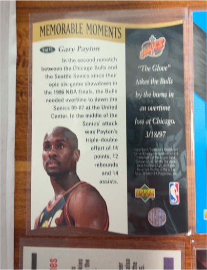 1997-98 Upper Deck Memorable Moments #9 Gary Payton — front