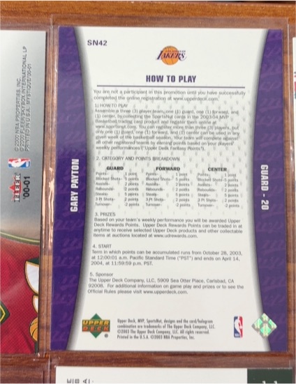 2003 Upper Deck #SN42 Gary Payton — front