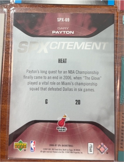 2006-07 Upper Deck SPx SPXcitement #SPX-69 Gary Payton — front