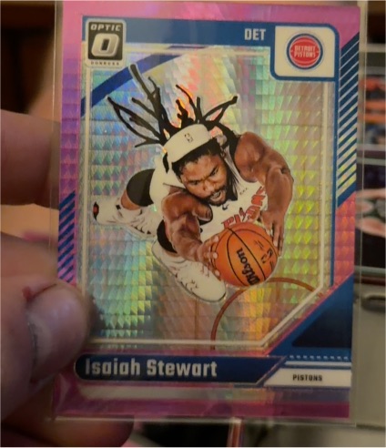 2024-25 Panini Donruss Optic #81 Isaiah Stewart Pink Hyper Prizm — front