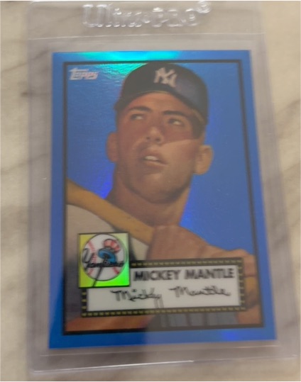2008 Topps Chrome #MMR-52 Mickey Mantle Blue Refractor — front