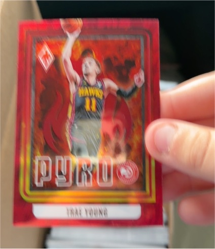 2023-24 Panini Phoenix #25 Trae Young Pyro Red — front