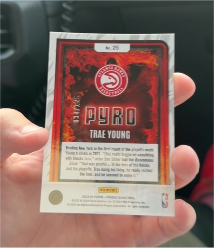 2023-24 Panini Phoenix #25 Trae Young Pyro — front