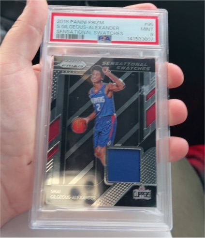 2018 Panini Prizm #95 Shai Gilgeous-Alexander Sensational Swatches — front