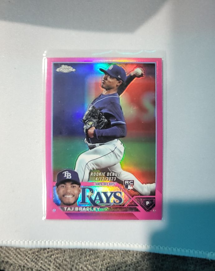 2023 Topps Chrome Update #USC209 Taj Bradley Pink Refractor Rookie Debut — front