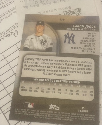 2024 Topps #139 Aaron Judge — front