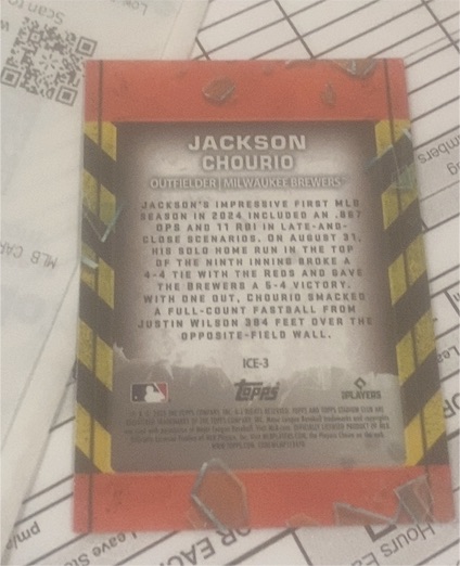 2024 Topps Ice #ICE-3 Jackson Chourio — front