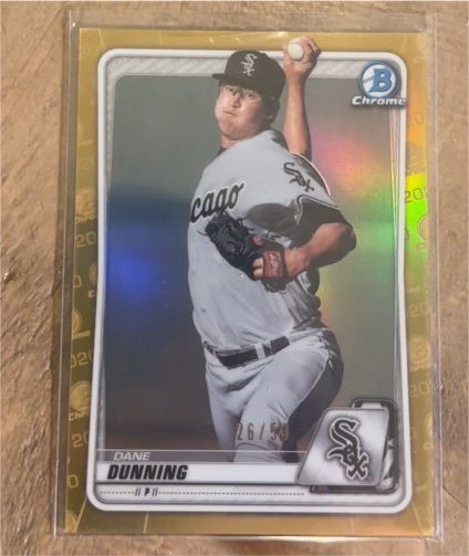 2019 Bowman Draft Chrome Gold Refractor #BDC-54 Dane Dunning — front