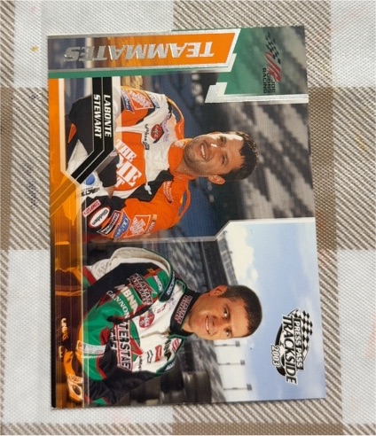 2003 Press Pass Trackside #74 Bobby Labonte Tony Stewart — front