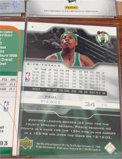 2003 Upper Deck #4 Paul Pierce — front