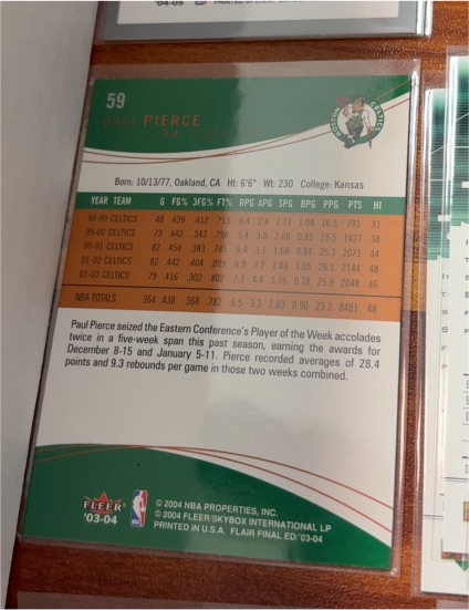 2003 Fleer #59 Paul Pierce — front