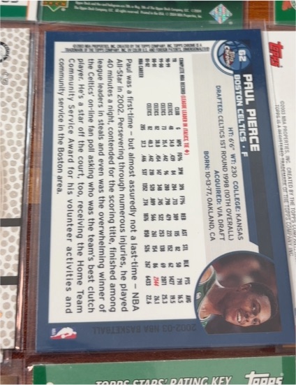 2002-03 Topps #62 Paul Pierce — front