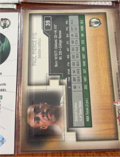 2001-02 Upper Deck #39 Paul Pierce — front