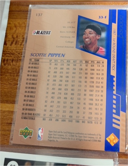 1997 Upper Deck #137 Scottie Pippen — front