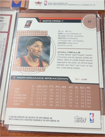 2001-02 Topps #45 Scottie Pippen — front