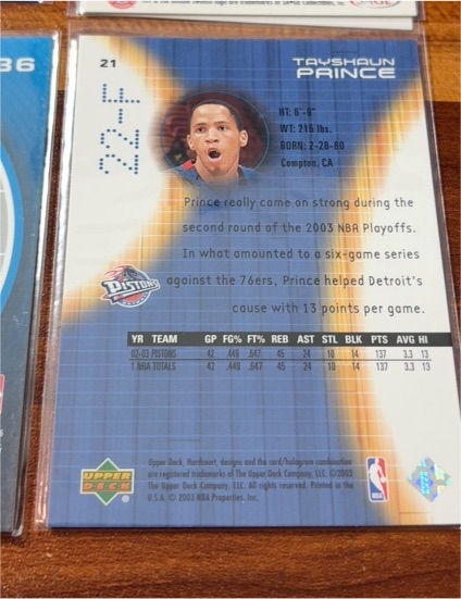 2003 Upper Deck #224 Tayshaun Prince — front