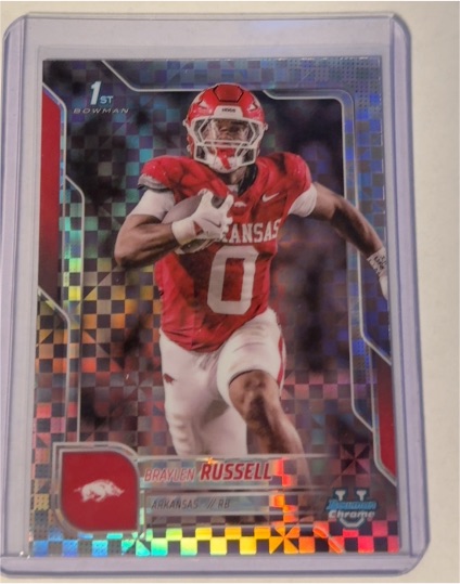2025 Bowman Chrome University #121 Braylen Russell X-Fractor — front