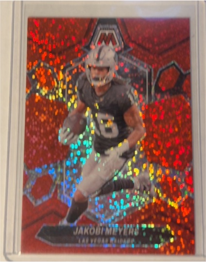 2024 Panini Mosaic #116 Jakobi Meyers Red Sparkle Prizm — front