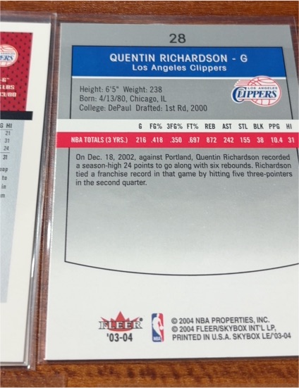 2003-04 Fleer #28 Quentin Richardson — front