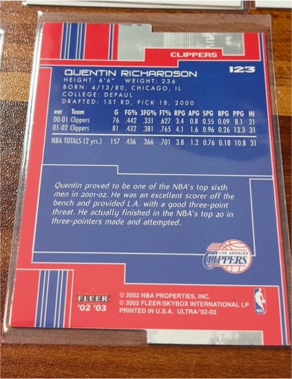 2002-03 Fleer #123 Quentin Richardson — front