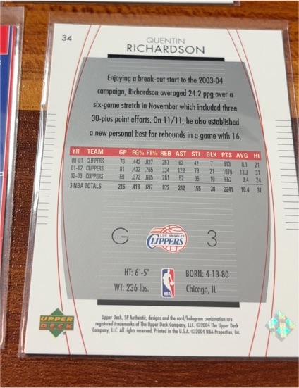 2003-04 Upper Deck #34 Quentin Richardson — front