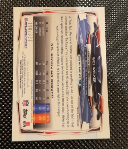 2013 Topps #96 Wes Welker — front