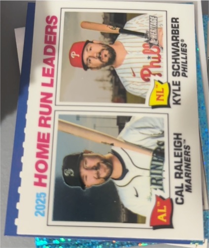 2025 Topps Heritage #2 Home Run Leaders Cal Raleigh / Kyle Schwarber — front