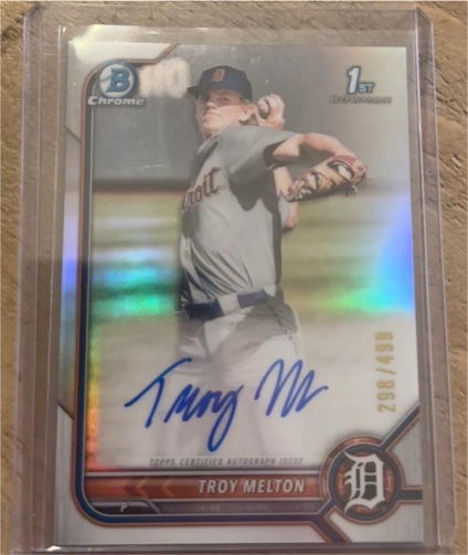 2022 Bowman Chrome Draft #CDA-TMN Troy Melton — front