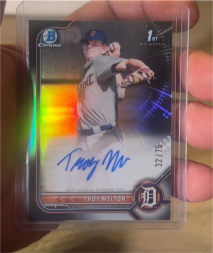 2022 Bowman Chrome Draft #CDA-TMN Troy Melton — front