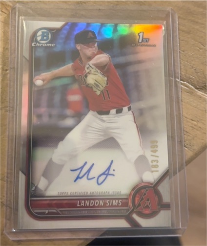2022 Bowman Chrome Draft 1st Refractor Auto Landon Sims — front