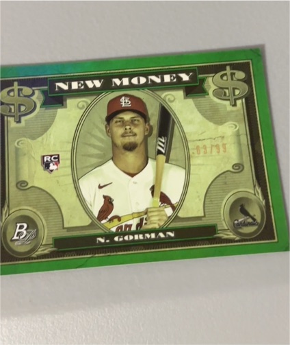 2023 Bowman Platinum #NM-6 Nolan Gorman New Money — front