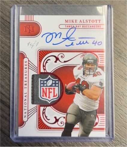 2025 Panini National Treasures #1 Mike Alstott — front