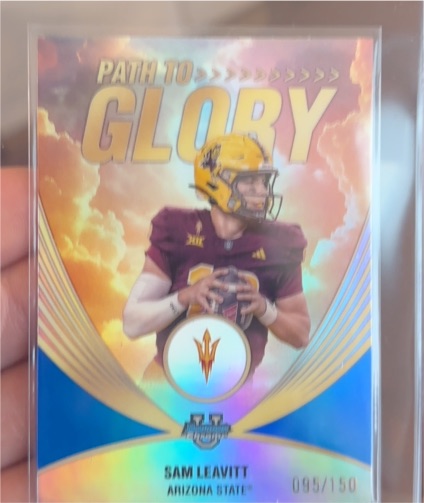 2025 Bowman University Chrome #PG-7 Sam Leavitt Path to Glory Arizona State — front