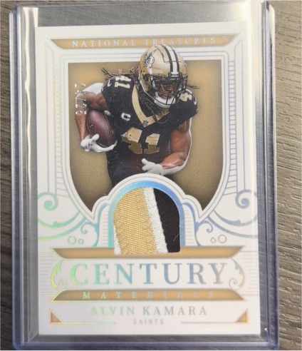 2025 Panini National Treasures Century Materials Alvin Kamara — front