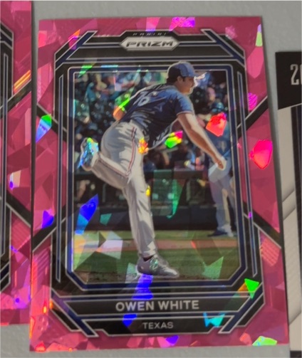 2023 Panini Prizm #12 Owen White Pink Ice Prizm Texas Rangers — front