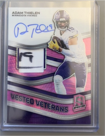2019 Panini Spectra Vested Veterans #VV-AT Adam Thielen — front