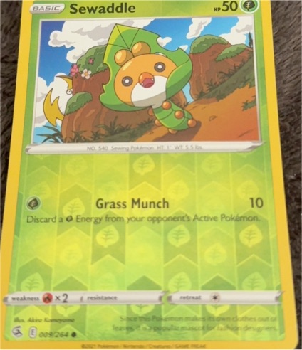 2022 Pokémon Fusion Strike #009 Sewaddle — front