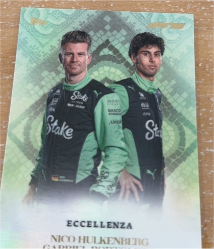 2024 Topps Eccellenza F1 Nico Hulkenberg / Kevin Magnussen La Squadra Green /99 — front