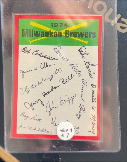 1974 Topps #NNO Milwaukee Brewers Team Checklist — front