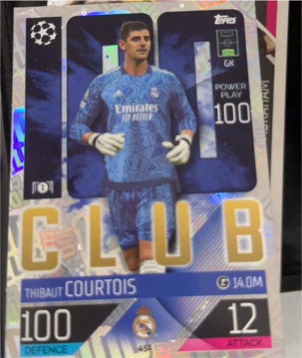 2022-23 Topps Match Attax #451 Thibaut Courtois 100 Club — front
