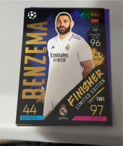 2022-23 Topps Match Attax #LE FI 2 Karim Benzema Finisher Limited Edition — front