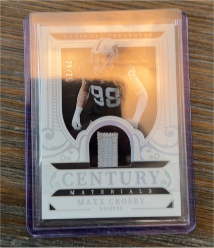 2024 Panini National Treasures Century Materials #CM-MCY Maxx Crosby — front