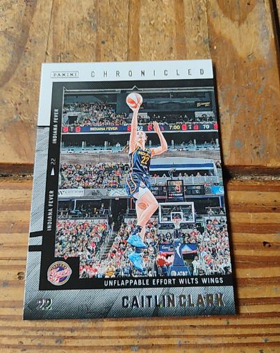 2025 Panini Caitlin Clark Chronicled #37 Unflappable Effort Wilts Wings — front
