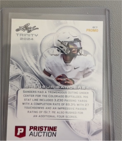 2024 Leaf Trinity Pristine Auction #87 Shedeur Sanders — front